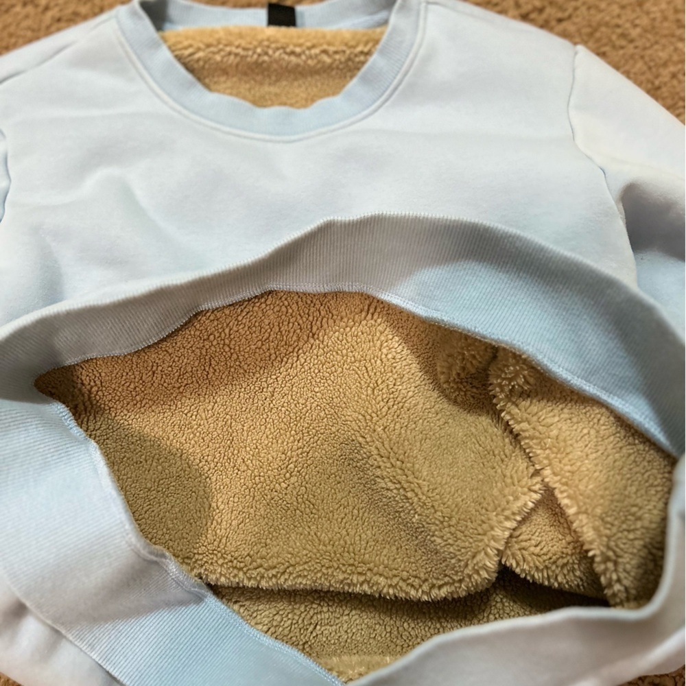 Sky Blue Women's Sherpa Lined Crewneck Sweatshirt Size Small - Picture 5 of 10